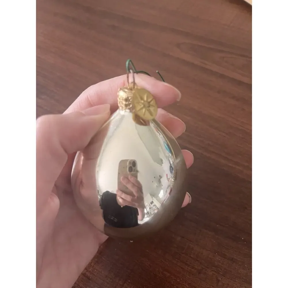 VTG Christopher RADKO Retired Teardrop Ornament Indented. Chipped Tip See Pics